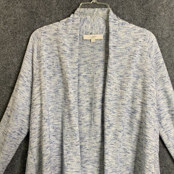 Loft Open Cardigan Women M Light Weight Knit Long Sleeve Nubby Space Dye - Picture 2 of 15